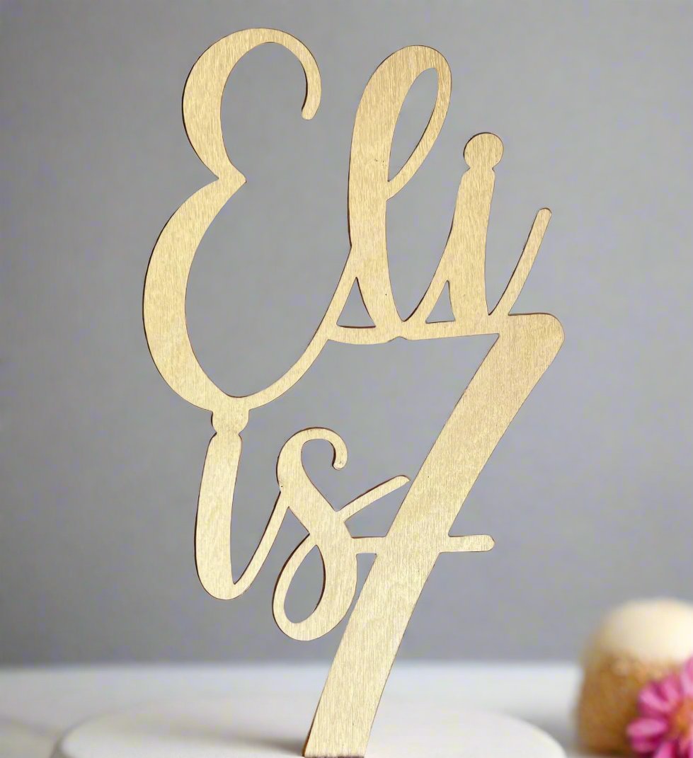 Wooden Cake Topper