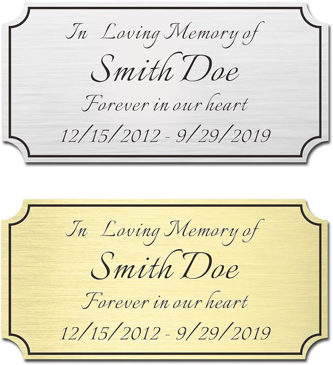 Metal Name Plates Trophy Plates Brass Memorial Plates Graduation Name Plate Stainless Steel