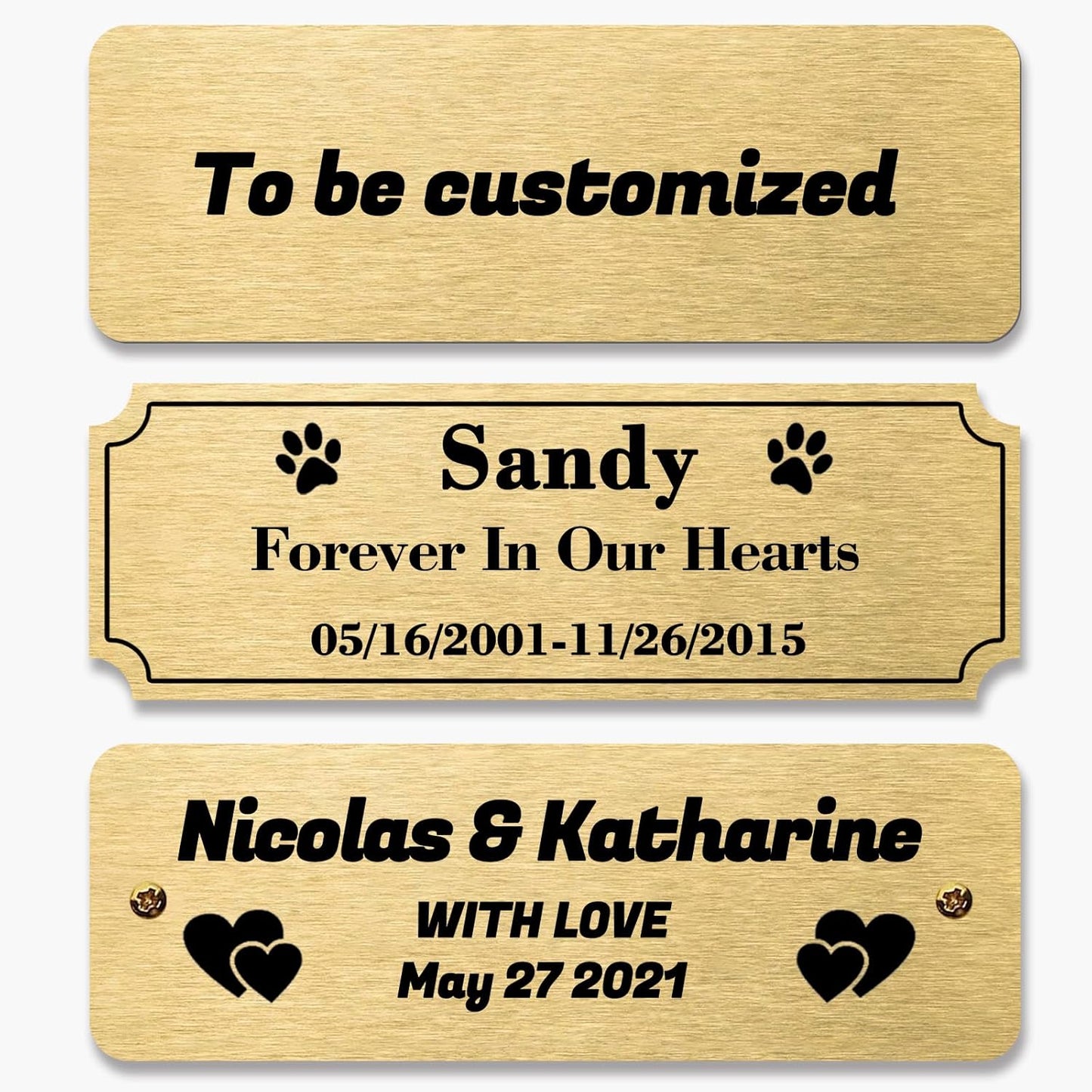 Metal Name Plates Trophy Plates Brass Memorial Plates Graduation Name Plate Stainless Steel