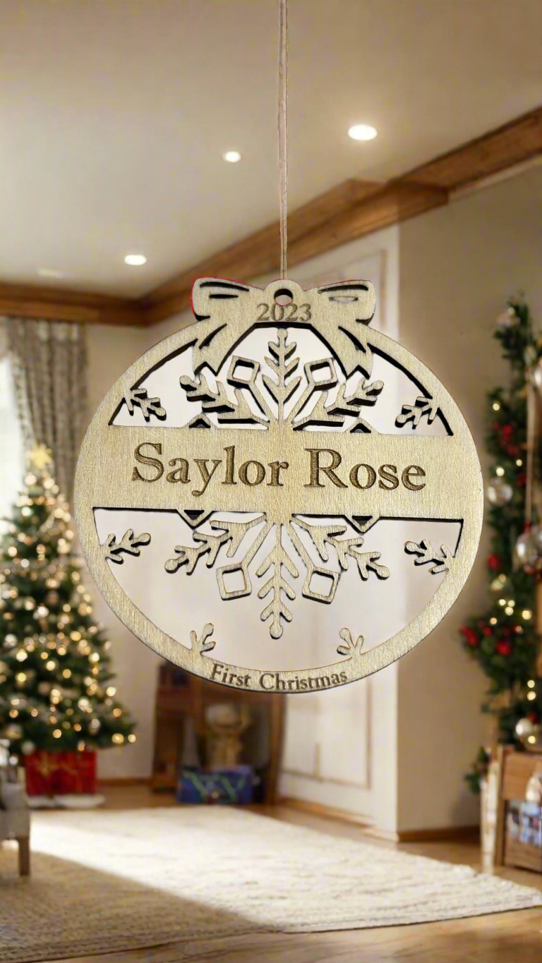 Personalize Wooden Christmas Tree Ornament