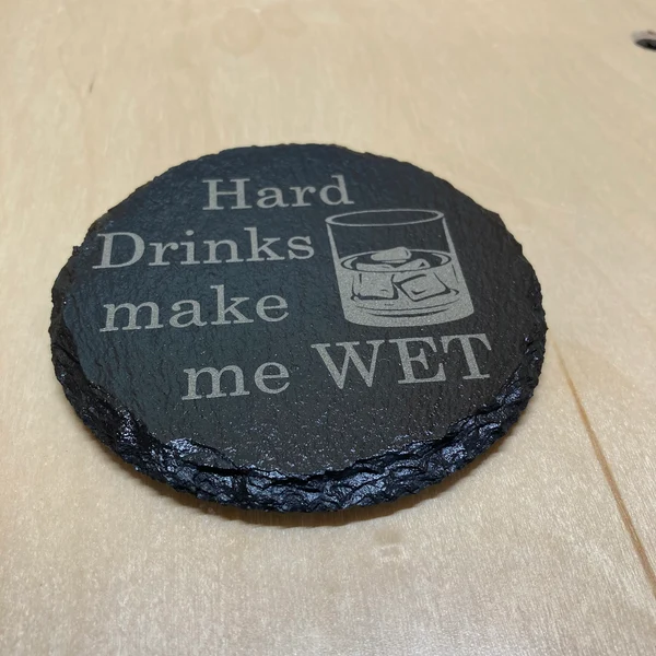 Slate Rock Custom Engraved Slate Rock Coasters with display stand