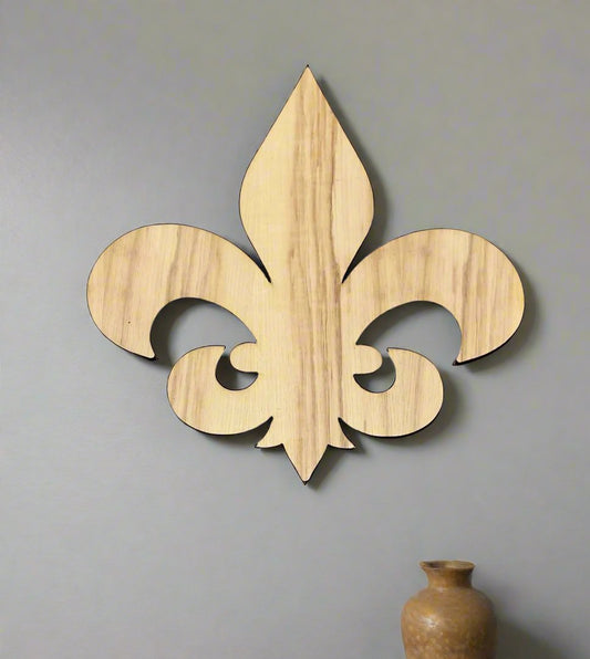 11" Precision Laser Cut Hickory Fleur-de-lis