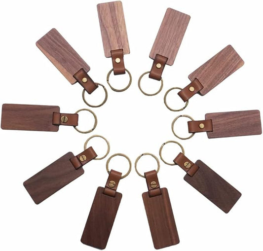 Keychain Wood Walnut Keychain Keyring Customized KeyChain